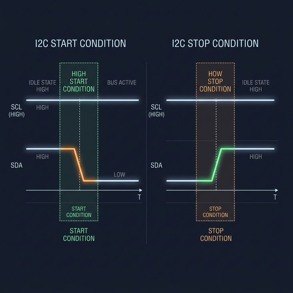 I2C START and STOP Condition Waveforms